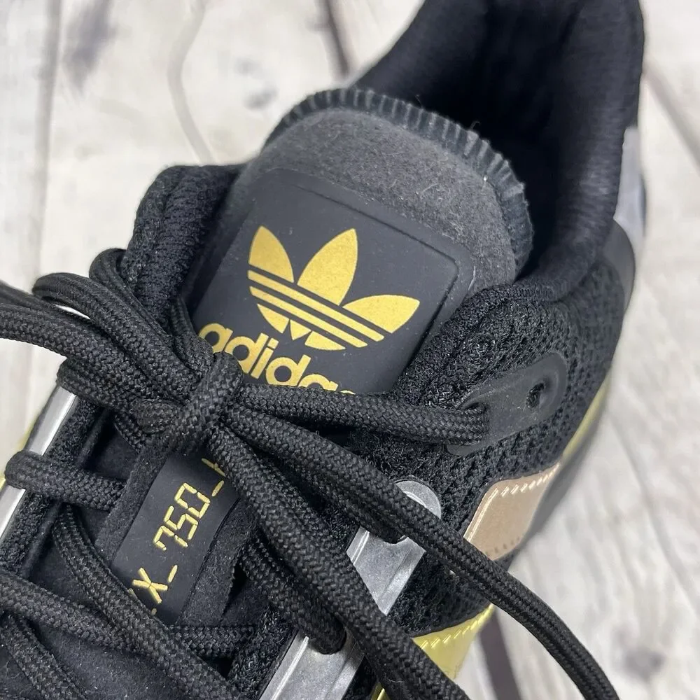 Adidas Originals ZX750 HD Sneakers Size US 5 EU 37.3 Black/Gold/Silver FZ3880